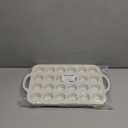 2 Pcs Mini Muffin Pans with Metal Reinforced Frame, 24 Cups Nonstick Silicone Cupcake Tray for Baking, Food Grade Small Muffin Molds with Handles (Cream)