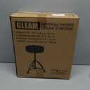 GLEAM Drum Throne Height Adjustable - Drum Seat Thick Padded for Adults and Kids Universal Drum Stools with Anti-Slip Feet Drum Chair Black