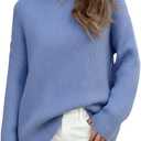 PRETTYGARDEN Womens Spring Sweaters 2026 Casual Chunky Crewneck Long Sleeve Ribbed Knit Oversized Pullover Sweater Tops (Blue, XL)