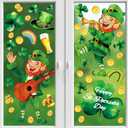 119PCS St Patricks Day Window Clings,Reusable St Patricks Day Decorations,Double Sided Green Shamrock Window Clings,Irish Static Saint Patrick's Stickers for Glass,St Patricks Day Decor(8 Sheets)