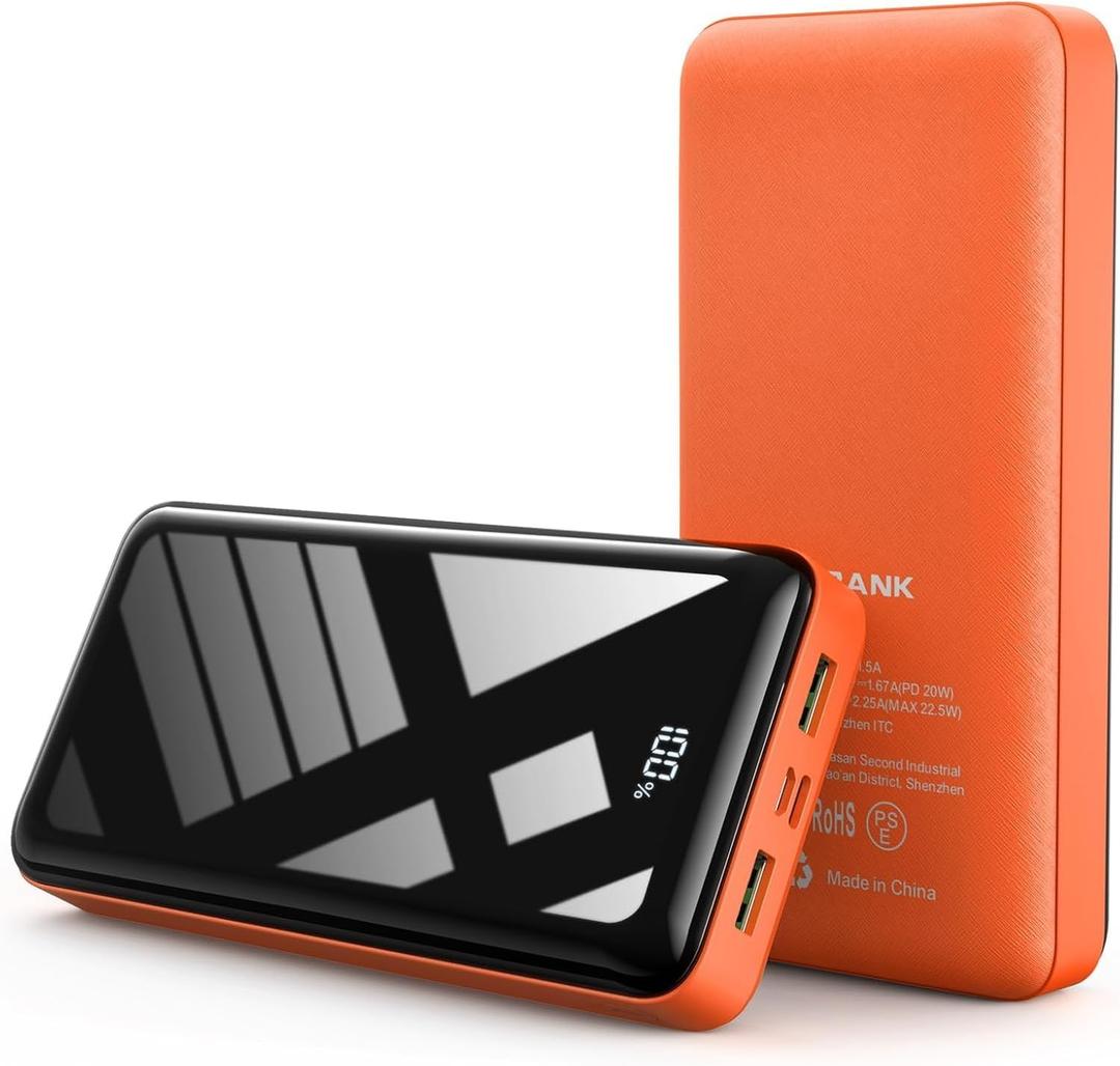 LOOPEAK Power Bank 50000mAh 22.5W Fast Charging Portable Charger, USB C Quick Charge with 3 Outputs&2 Inputs, LED Display, High Capacity External Cell Phone Battery Pack for iPhone, iPad, Android (Orange)