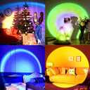 Balkwan Sunset Lamp Projection Rotation Rainbow Projection Lamp Led Romantic Visual Led Light Network Red Light with USB Modern Floor Stand Night Light Living Room Bedroom Dcor (Multicoloured)