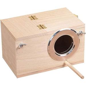 YJJKJ Pet Wood Parakeet Nest Box Bird House Breeding Nesting Bird Cage Box for Lovebirds Cockatiel Parrotlets