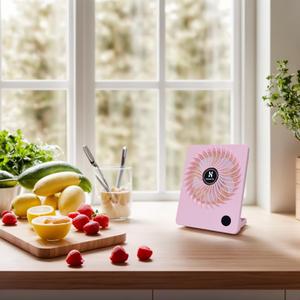 Personal Portable Fan, Rechargeable 2000mAh Battery Powered, Power Display and 180 Tilt Folding, Ultra Quiet, Office, Camping, Travel, in Car (Pink)