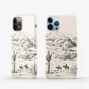 Vintage Cowboy Case for iPhone 13 Pro,Abstract Wild West Landscape Pattern,Cool Trendy Smooth Bright Tough PC Case Compatible with iPhone 13 Pro