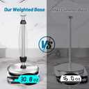 VEHHE Simply Tear Paper Towel Holder Countertop with EVA Non-Slip Pad, Damping Function Paper Towel Stand with Weighted Base for Bathroom and Kitchen (Silver)