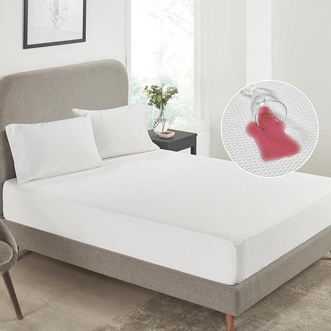 California Design Den Premium Waterproof Mattress Protector for Queen Size Bed - Soft, Cooling, Noiseless, Machine Washable, Fitted Mattress Cover with 8-20 Inch Deep Pockets
