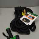 Flexi Hose PLUS with 8 Function Nozzle Expandable Garden Hose, Lightweight & No-Kink Flexible Garden Hose, 3/4 inch Solid Brass Fittings and Double Latex Core, 25 ft Black