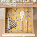 Cooyes Shelf Liner, Non-Adhesive Cabinet Liners for Kitchen Drawers, Shelves, Refrigerator, Pantry Storage, Bathroom Closet, Fridge, Durable Waterproof EVA Mats(11.8" W x 236" L, Yellow Lemon)