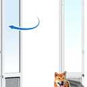 Large Dog Door for Sliding Glass Door,Openable Pet Door for Sliding Glass DoorsAll-Metal Framed & Panel & Lock,Adjustable 75 7/8" to 81" Slider Height -Large
