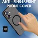 3 x SU - iPhone 16 Plus Premium Gray Suede Magnetic Case - SU.Shield Slim & Protective Design, Compatible with MagSafe, Wireless Charging Suede Case for iPhone 16 Plus (6.7") (Dark Grey (Suede))