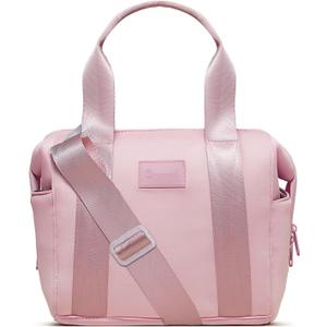 Omanmoli Insulated Lunch Bag Lunch Box for Women Large Neoprene Crossbody Lunch Tote Bag Cooler Bag for Work Picnic Travel with Adjustable Shoulder Strap(Pink)