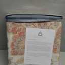 Central Park Floral Vintage Medallion Print Curtain Panel Linen Blended Botanical Print Window Drapery with Grommet Top for Bedroom, Living Room, Gold/Red, 54"x84"x2