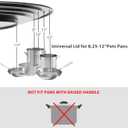 Universal Pans Pots Lid Cover Fit All 8.25 Inch to 12 Inch Pots/Pans/Woks Stainless Steel and Glass Lid with Heat Resistant Knob, Black