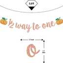 10 x Pumpkin 1/2 Way to One Banner, Fall Half Birthday Decorations Girl, Happy 6 Months, Little Pumpkin Baby Shower Birthday Party Decorations, Rose Gold Glitter