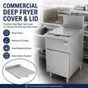 Commercial Deep Fryer Cover & Lid, Stainless Steel Night Tank Cover for 3-Burner 40-50 lb Gas Floor Fryers, Professional Fryer Shield for Restaurant Kitchen, Maintains Oil Quality & Lowers Costs
