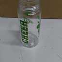 Teenyyou 24 Pcs Green Cheerleader Gift Bulk for Team Cheer Cups 14 oz Bow Water Bottle Plastic Cheer Tumblers with Lid and Straw for Cheerleader Sport Party Favor Gift