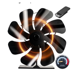 Tomersun Wood Stove Fan Heat Powered 8-Blade Stove Fan, Fireplace Fan for Wood Burning Stove/Pellet/Log Burner, w/Stove Accessories Thermometer & Aroma Pod