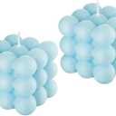 Blue Bubble Candle 4PCS - Fresh Scented Scandinavian Cube Candles, Danish Pastel Decor for Room/Bathroom & Floating Shelves, Valentine Gifts for Women