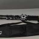 Foxelli Trekking Poles  Lightweight Collapsible Aircraft Grade Aluminum Hiking Poles with Cork Grips Quick Locks & All-Terrain Accessories  Pair of 2 (Black)