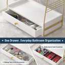 Bathroom Counter Organizer with Drawer, Slim 2-Tier Vanity Countertop Storage Shelf for Skincare, Toiletries & Small Essentials (White)