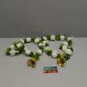 Set of 2 Door Hanging with Artificial Rose Flower Made up of String Hanging and Beads with Bell for Home Wall Temple Indian Traditional Festival Diwali Decorations Home Decor (Size:-36"X2")(White)