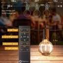 Brightown 38Ft Outdoor String Lights with Remote & 15 Shatterproof LED Bulbs - Waterproof Patio Hanging Lamps for Porch Balcony Bistro Cafe