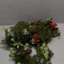 MARTINE MALL 6.4FT Christmas Garland with Lights, Cedar Garland Artificial Pine Cypress Garlands Christmas Greenery Garland with Eucalyptus Leaves Red Berries for Mantle Front Door Indoor Outdoor