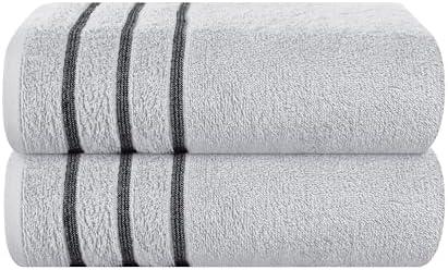 MyOwn Cotton 2 Pack Oversized Bath Towel Set 28x55 inches, Large Bath Towels, Ultra Absorbant Compact Quickdry & Lightweight Towel, Ideal for Gym Travel Camp Pool - Light Grey, 71618