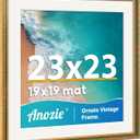 Vintage 23x23 Frame, Antique Gold Photo Frames with Plexiglass Front,Ornate Square 23x23 Picture Frame Display 19x19 with Mat or 23 x 23 Frame Without, Wall Décor,1 Pack,Green