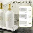 Cisily Kitchen Soap Dispenser Set Comes with Ceramics Sponge Holder, Gold Pumps, and Instant Dry Tray, Hand and Dish Soap Dispenser Set (4, Gold + White + Sponge Holder)