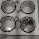 Lallisa 4 Pcs Winter Christmas Coffee Mugs with Ribbon Ceramic Mug Gift Hot Cocoa Mini Coffee Cups Holiday Mugs Tiered Tray Decoration with Handle for Kitchen Farmhouse Home Housewarming Centerpieces