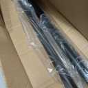 1 1/8 Inch Diameter Room Darkening Curtain Rods 110-160, Heavy DutyWindow Wrap Around Drapery Rod with Aluminum Bracket, All Accessories, Wall Mounted Ceiling Mounted, Adjustable Length, Matte Black