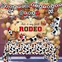 AIBIIN Western Cowboy 1st Birthday Party Decorations for Boys, Western Cowboy Balloon Arch Garland This Is My First Rodeo 1st Birthday Backdrop Cowboy Tablecloth (Brown)