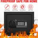 1.8 Cuft Small Fireproof Safe for Home Use, Safe Box Fireproof Waterproof with Programmable Keypad, Spare Keys and Removable Shelf, Digital Home Security Safety Box for Money Documents Medicines