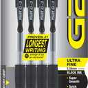 Pilot G2 Premium Refillable and Retractable Rolling Ball Gel Pens, Ultra Fine Point, Gel Ink Pens, 0.38mm, Black Ink, 4-Pack