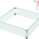 NUPICK Fire Pit Wind Guard, 25 inch Wind Guard for 30/31/32 inch Square Fire Pit Table, Clear Tempered Glass 5/16inch Thick