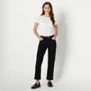 Amazon Essentials Women's High-Rise Straight Leg Jean (Black, M)