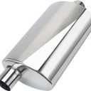 LCGP 2.25 Ultra Quiet Resonator, 2.25'' Inlet & Outlet 20" Overall Length Universal Muffler, 304 Stainless Steel vibrant performance resonator 2.25", Oval Muffler Shape, Polished, Pass-Thru Design