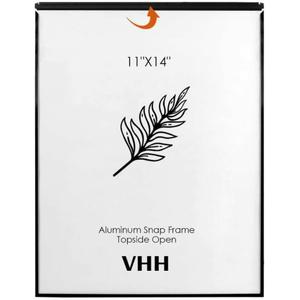VHH 11x14 Snap Poster Frame,1 Pack,Lightweigt Black Coated Aluminum with plexiglass