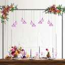 Over The Table Rod Stand with Clamps, Adjustable 27.95-100In Length 32.67-47In Height Black Metal Balloon Flower Table Arch Decoration for Party, Birthday, Wedding, Anniversary, Valentine's Day