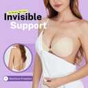 Invisible Strapless Sticky Bra Push up for Women, Ultra Adhesive Bra for Backless Dress, Cleavage Bra Lift Novelty Bras (B Cup, Light Beige) (Teal)