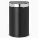 Brabantia 10.6 Gal Kitchen Touch Trash Can New (Matt Black/Matt Steel) Removable Lid, Soft-Touch Open, Garbage Can + Bags