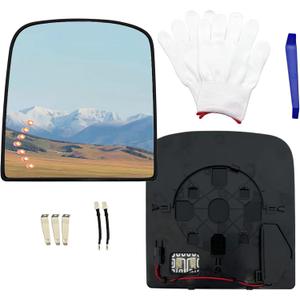 Right Side Mirror Glass Replacement for 2007-2018 Chevrolet Chevy Silverado 1500 2500 3500 HD, Suburban,GMC Sierra, Yukon 1500 2500 XL With Heated and Towing Mirror,LED Arrow signal