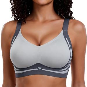 FHTECO Smoothing Bra Anti Sagging Wireless Push Up Bras for Women No Underwire Full Coverage Bra Comfy Bras for Women (US, Alpha, X-Large, Regular, Regular, Blue)
