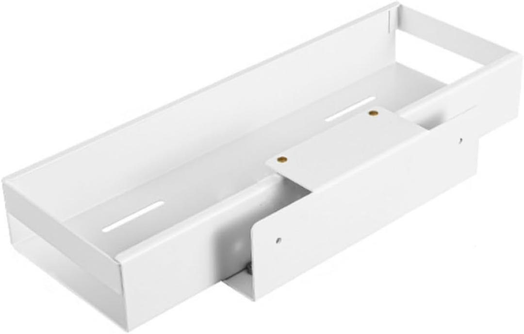 Multifunctional Cupboard White Drawer Pull-out type Storage rack For household use Carbon steel Slide rail Storage shelf Space-saving Kitchen Bathroom Balcony