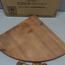 Farmhouse Corner Shelf Stand [with Removable Feet] - Bathroom Countertop Organizer, Decorative Tray Riser, Beaded Wooden Tray, Corner Tray Plant Stand, Coffee Bar Organizer for Kitchen Countertop (Rustic Brown)