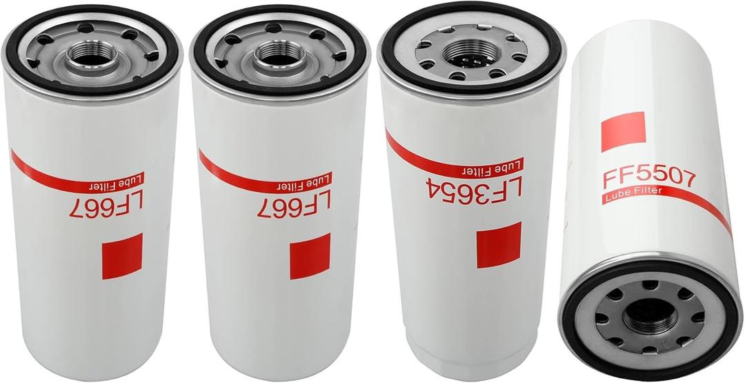 D13 Oil/Fuel Filter Kit Compatible with Volvo D12 Oil Change Kit - 2x LF667, LF3654, FF5507 Replaces 20972293, 21707133, 21707132; LFP3191, LFP8642, LFF8059