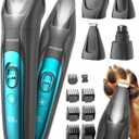 oneisall Quiet Dog Clippers for Grooming, LED Light Dog Paw Trimmer Dog Nail Grinder, Rechargeable 2000mAh Dog Grooming Clippers Cordless Dog Hair Trimmer Electric Dog Trimmer for Paw, Nail, Body (Standard)