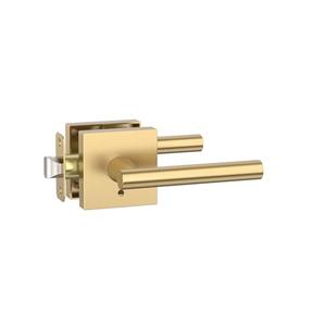 Asidrama 1 Pack Champagne Bronze Privacy Door Handles, Door Lever with Door Knobs Indoor for Bedroom or Bathroom, Heavy Duty Door Handles Interior with Locks for Left Right Sided Doors ZR01-097